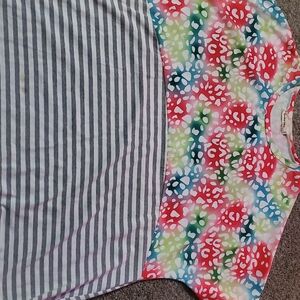 Colorful Striped and Patterned Women's Blouse